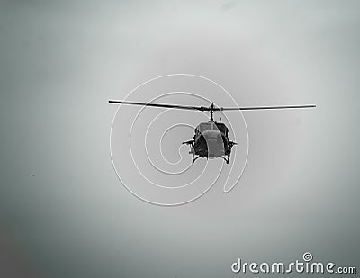 Helicopter on silhouette Stock Photo