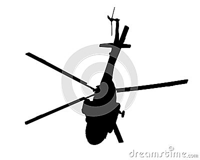 Helicopter silhouette on a white background Stock Photo