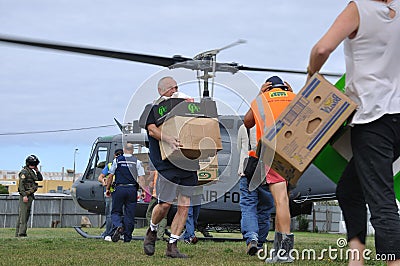 Helicopter supplies Editorial Stock Photo