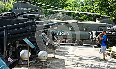 Helicopter tank at War Remnants Museum Editorial Stock Photo