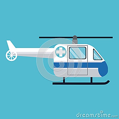 Helicopter transport hospital urgency Vector Illustration