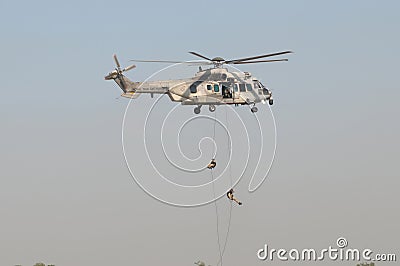 The helicopter for troop transport, casualty evacuation, and combat search and rescue duties Editorial Stock Photo