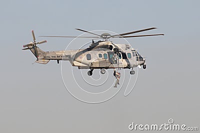 The helicopter for troop transport, casualty evacuation, and combat search and rescue duties Editorial Stock Photo