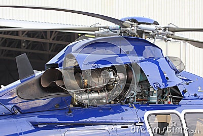 Helicopter turbine engine Stock Photo