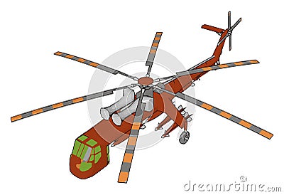 Helicopter a type of rotorcraft or aircraft vector or color illustration Vector Illustration
