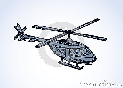 Helicopter. Vector drawing Vector Illustration