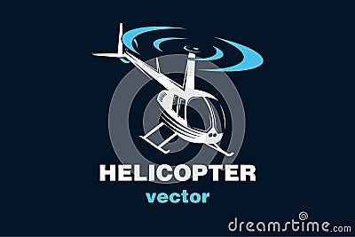 Helicopter vector logo, vector illustration Cartoon Illustration