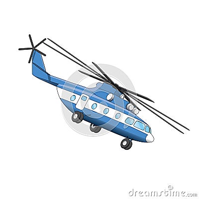 Helicopter on a white background Vector Illustration