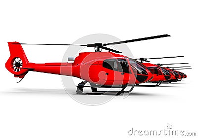 Helicopters fleet Stock Photo