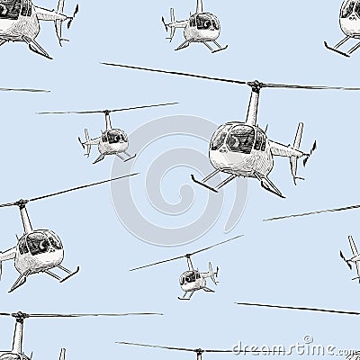 Helicopters in the flight Vector Illustration