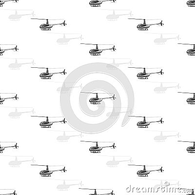 Helicopters flying. Helicopter pattern. Vector themed background. Flat style. Seamless pattern Vector Illustration