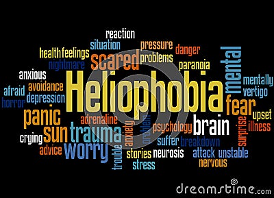 Heliophobia fear of the sun cloud concept 3 Stock Photo