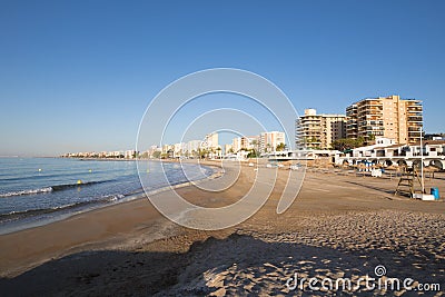 Heliopolis Beach in Benicassim Stock Photo