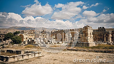 Heliopolis temple complex in Baalbek Stock Photo