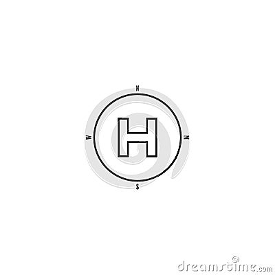 Helipad Icon Vector Illustration