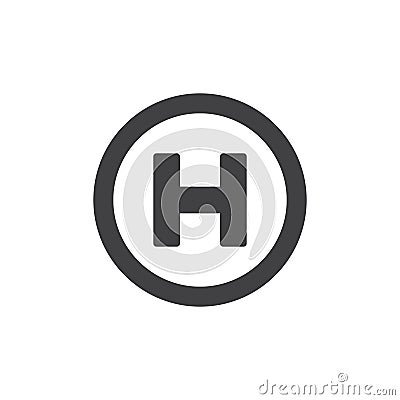 Helipad icon vector Vector Illustration