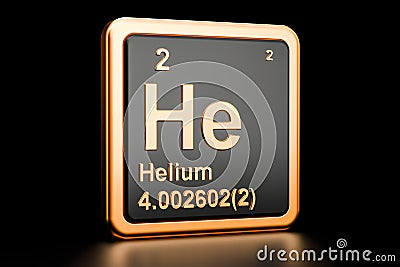 Helium He chemical element. 3D rendering Stock Photo