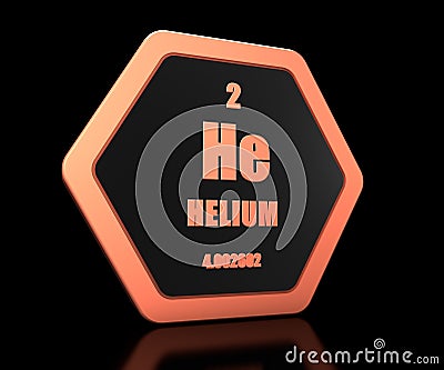 Helium chemical element periodic table symbol Stock Photo