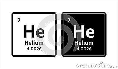 Helium symbol. Chemical element of the periodic table. Vector stock illustration. Vector Illustration