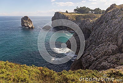 Hell Cliffs Coastal Path, Acantilados del Infierno Trail in Asturias Stock Photo