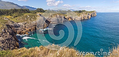 Hell Cliffs Coastal Path in Asturias, Spain Stock Photo