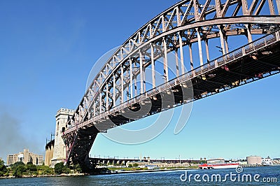 Hell gate bridge in Astoria Stock Photo