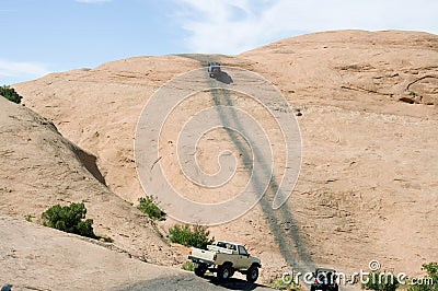 Hells Revenge at Moab Utah Stock Photo