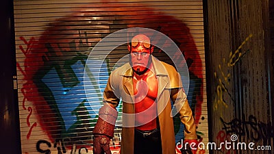 HellBoy Wax Statue (Ron Perlman) Editorial Stock Photo