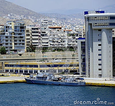 Hellenic Coast Guard alongside in the Port of Athens Editorial Stock Photo