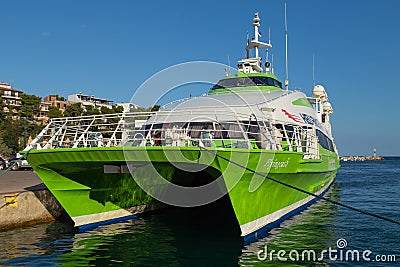 Hellenic Seaways catamaran ferry, Alonissos, Greece Editorial Stock Photo