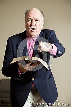 Hellfire and Brimstone Preacher Stock Photo