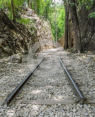 Hellfire Pass in Kanchanaburi, Thailand Stock Photo