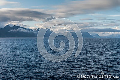 View from the ferry to Helligvaer, Bodo, Norway Stock Photo