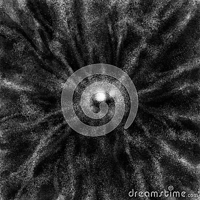 Hellish eye of demon. Black and white Cartoon Illustration