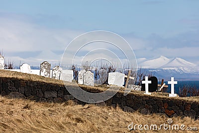 Hellnar cemetery in Iceland Stock Photo