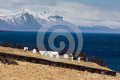 Hellnar cemetery in Iceland Stock Photo