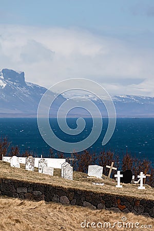 Hellnar cemetery in Iceland Stock Photo