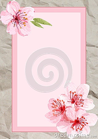 Sakura, cherry blossoms, spring themed cellphone wallpaper lockscreen wallaper Stock Photo