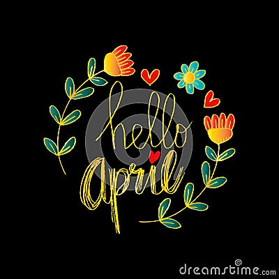 Hello april Stock Photo