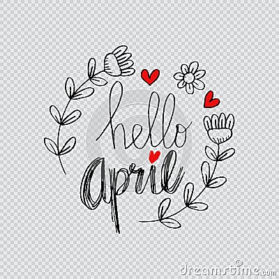 Hello april Stock Photo