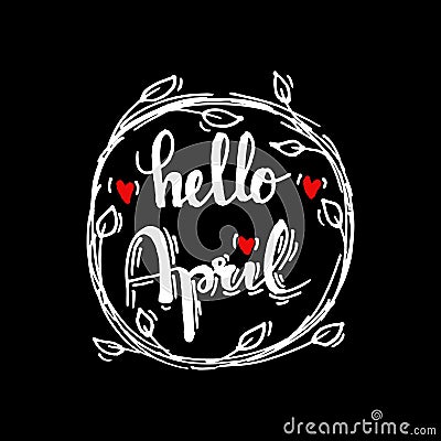 Hello april Stock Photo