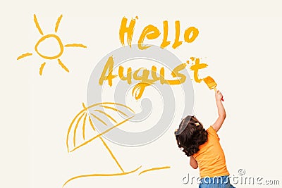 Hello August Stock Photo