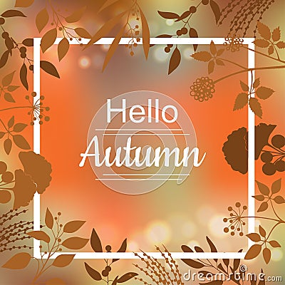 Hello Autumn card design Vector Illustration