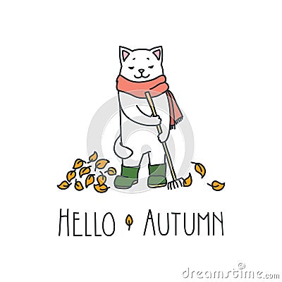 Hello autumn Vector Illustration