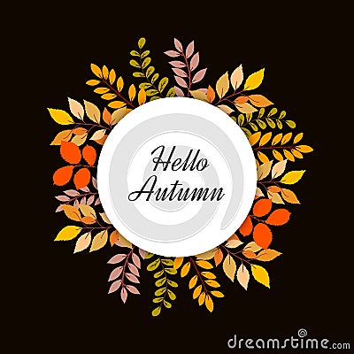 Autumn sale background layout decorate with leaves for shopping sale. Frame leaflet or web banner. Vector Illustration