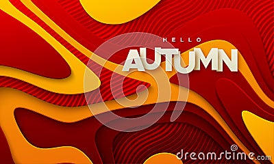 Hello autumn. Modern cover design. Vector Illustration