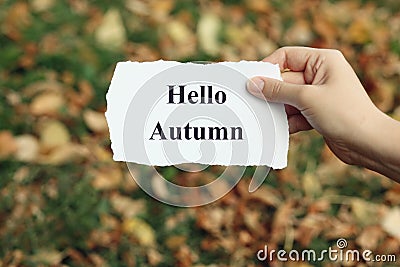 Hello Autumn Stock Photo