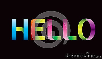 Hello black colorful black background. Stock Photo