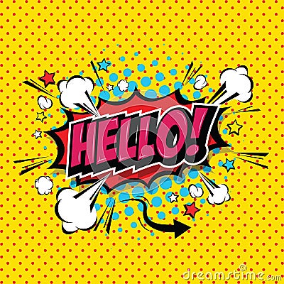 Hello !- Comic Speech Bubble. Vector Eps 10 Vector Illustration