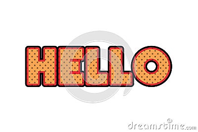 Hello comic words isolated icon Vector Illustration